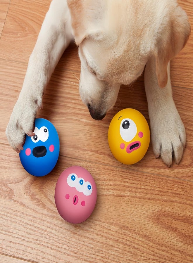 BESNEW Natural Rubber Squeaker Toys for Ferret,High Elasticity Ferret Latex Squeaker Balls 3 Pack,Tough Teething Toys Big Eyes Printed Toy Ball for Small Dogs,Easy to Clean - Image 5